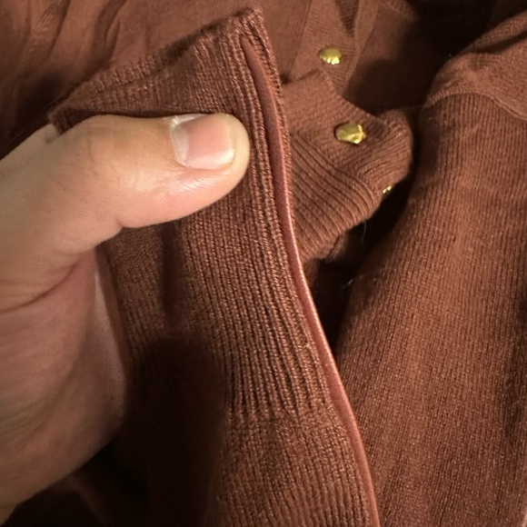 Bally Cashmere Cardigan With Leather Lining US 2